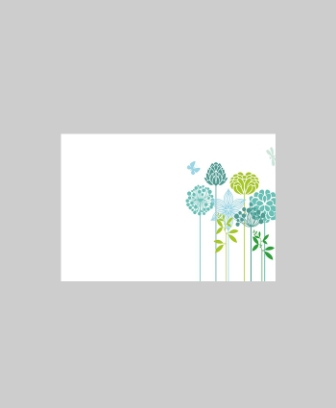 Bild på Blomsterkort Blommor Turkos/Grön  50/Fpn