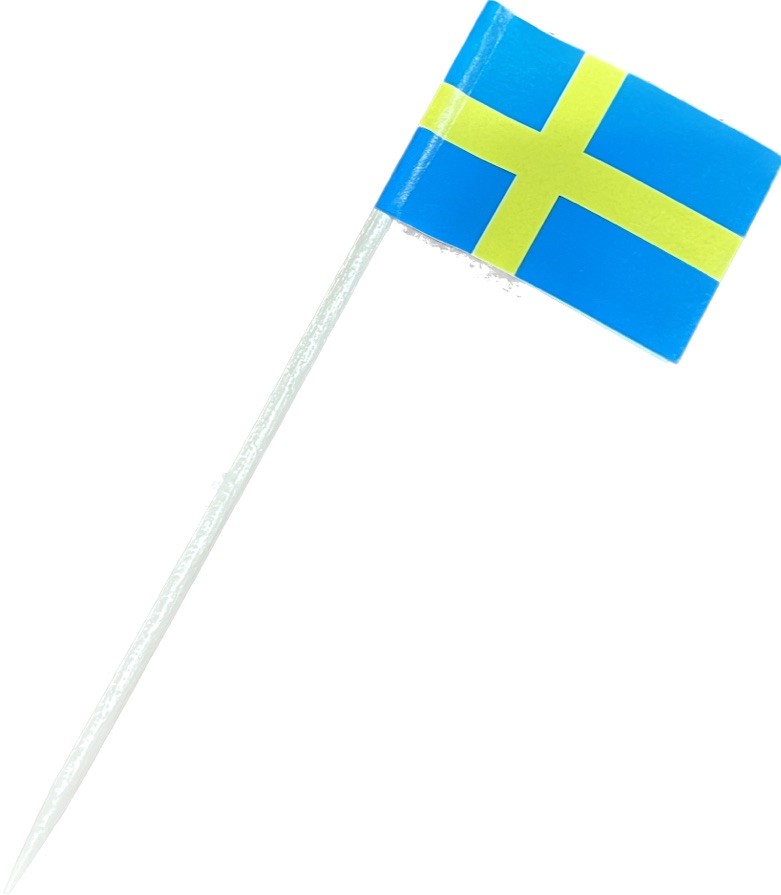 Bild på Svensk Flagga På Pinne 2,5x3,5cm X 50